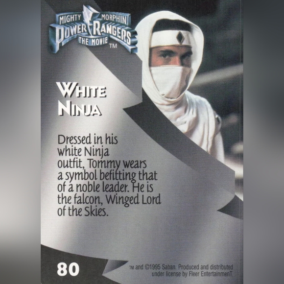 White Power Ranger🦸🏻 Mighty Morphin Power Rangers Trading Card 🔥 MMPR - Picture 2 of 2